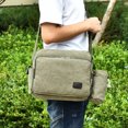 thumbnail image 4 of Bolso bandolera de lona para hombre, bolso de hombro con múltiples bolsillos, bolso de mano estilo mensajero retro marrón de alta calidad para negocios XA544ZC, 4 of 5