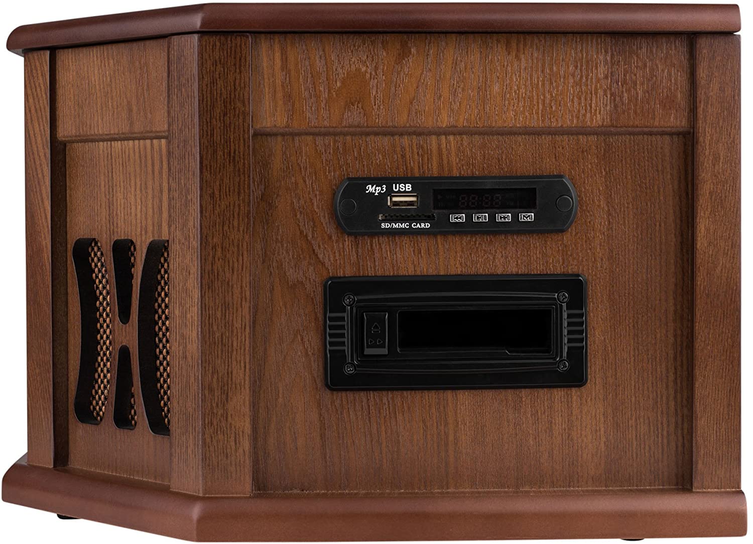 Boytone BT-25MB 8-in-1 Natural Wood Classic Turntable Stereo System with Bluetooth Connection, Vinyl Record Player, AM/FM, CD, Cassette, USB, SD Slot. 2 Built-in Speakers, Remote Control, MP3 Player - image 3 of 8