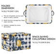thumbnail image 2 of Yayeee 2 Pack Canvas Storage Basket with Handles for Shelves Fabric Bins Closet Organizer, Beige Plaid Lemon, 2 of 8