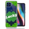 thumbnail image 1 of MUNDAZE for Motorola One 5G Lucky St Patrick's Day Shamrock Green Clovers Double Layer Phone Case Cover, 1 of 3