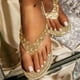 thumbnail image 3 of Sandalias planas con purpurina y diamantes de imitación para mujer, chanclas de playa para verano, 3 of 4