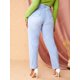 thumbnail image 4 of Jeans Talla Extra Ajustados Abotonado Cinta Frontal Rosegal Vaqueros de talla grande, 4 of 5