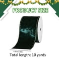 thumbnail image 3 of 10 Yards Christmas Velvet Wired Ribbon,2.48 inch Wide Christmas Ribbon Wired,Christmas Velvet Ribbon Wired for Christmas Tree Decorations, Outdoor Ornaments, Garland and Wreath Decor,Green, 3 of 6
