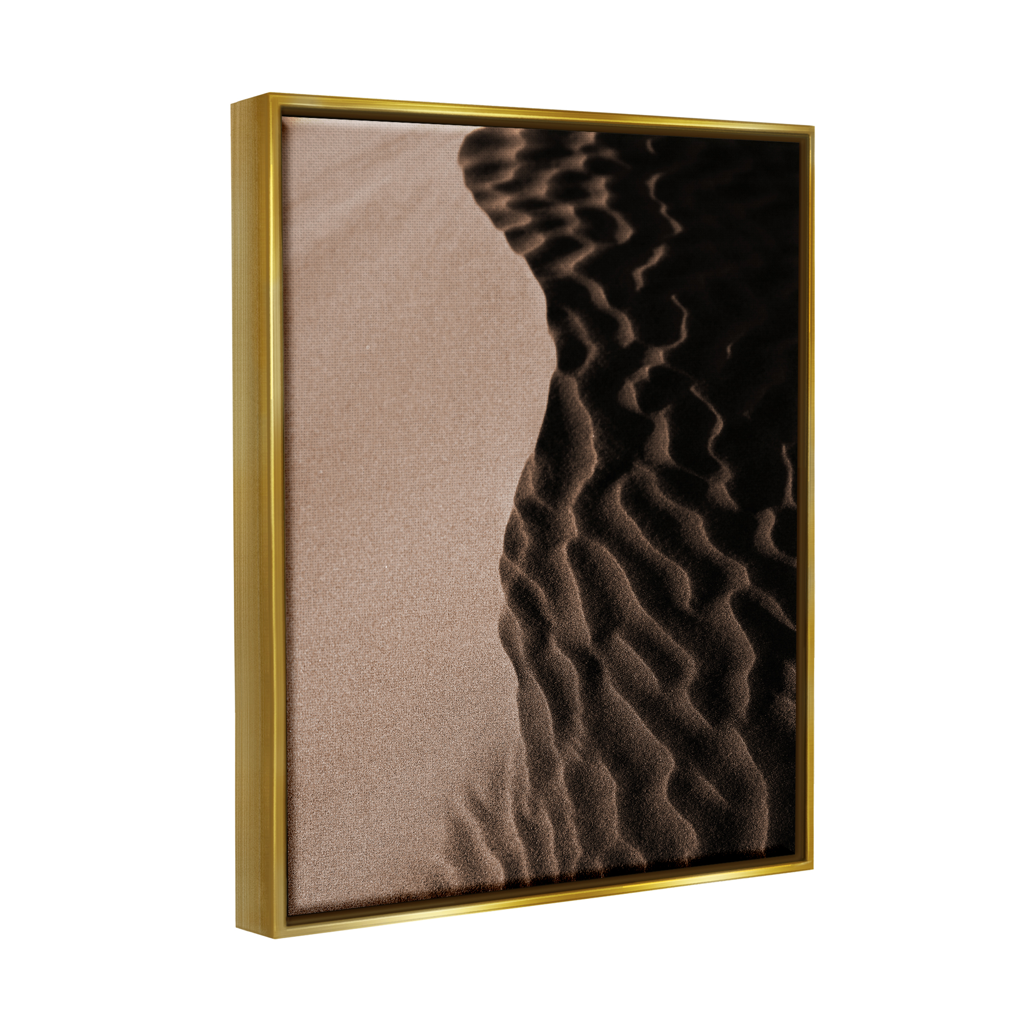 Stupell Industries Sand Dunes Photography Nature Photography Gold Floater Framed Art Print Wall Art, 17 x 21