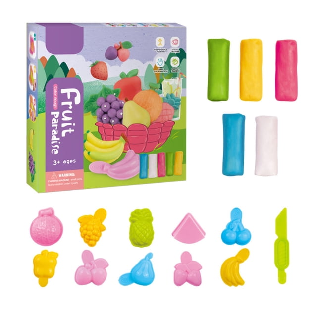 Big Save,HWRETIE Vegetable Dinosaur Hamburger Soft Plasticine Toy with Tools