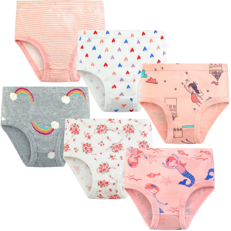 2-10 T Toddler Panties for Girls, Little Girls' Underwear, Pack of 6, Kids  Breathable Comfort Briefs 4-5 Years Old 