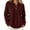 Wine, variant on Women's Cropped Sweater Polo Collared Button up Long Sleeve Pullover Sweaters