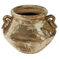thumbnail image 6 of DecMode 10" Distressed Beige Ceramic Vase, 6 of 8