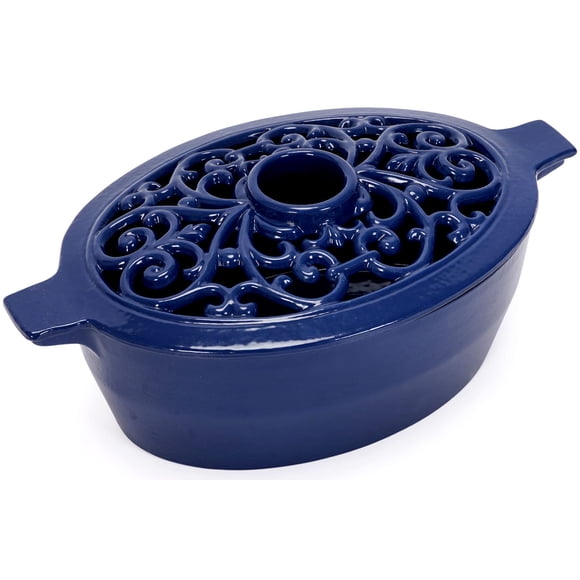 Vaporizador para estufa de leña INNO STAGE, hierro fundido azul, capacidad de 2,8 litros