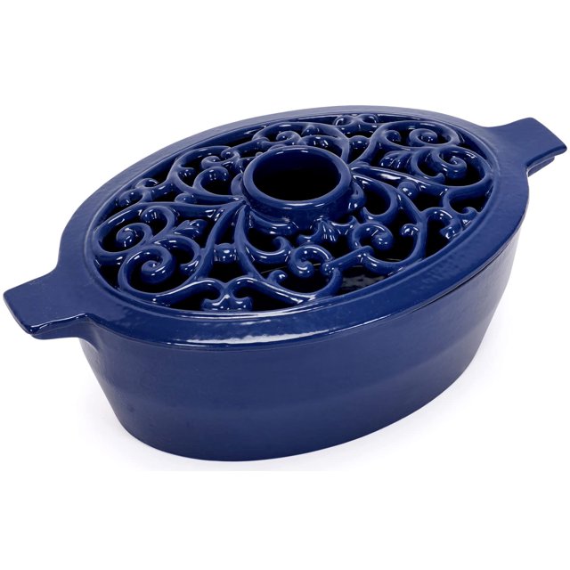 Vaporizador para estufa de leña INNO STAGE, hierro fundido azul, capacidad de 2,8 litros