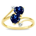 thumbnail image 2 of Star K � 6mm Created Sapphire Two Double Hearts Bypass Promise Ring, 2 of 9