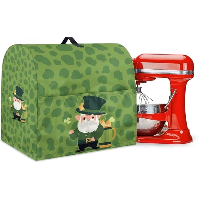 St. Patrick's Day Stand Mixer Covers Kitchen Appliance Dust Covers Protective Compatible with 6-8 Quart Kitchen Aid Stand Mixer Cartoon Gnome Mixer Cover