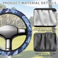 thumbnail image 4 of ZUXONGSY Blue Camo Golf Cart Steering Wheel Cover Universal Auto Accessories Sweat-Absorbent Club Car Interior Decor Protector Stretchable Steering Wheel Dust Cover Gifts for Friends Family, 4 of 7