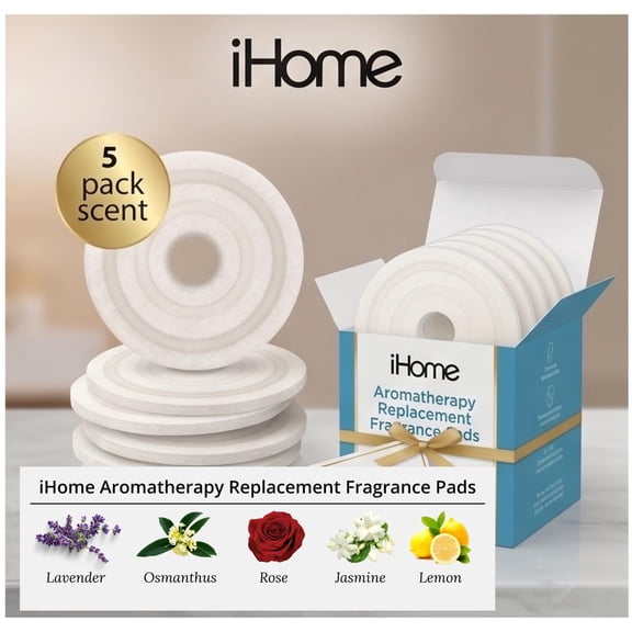 iHome Aromatherapy Replacement Fragrance Pads for Towel Warmers, 5-Pack, Assorted Scents