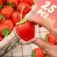 thumbnail image 3 of 25 Pcs Fake Strawberries, Artificial Red Strawberry, Lifelike Fruit Plastic Strawberry Decorations Photography Prop for Table Centerpieces, Realistic Strawberry Decor Home Kitchen Party Ornament, 3 of 3