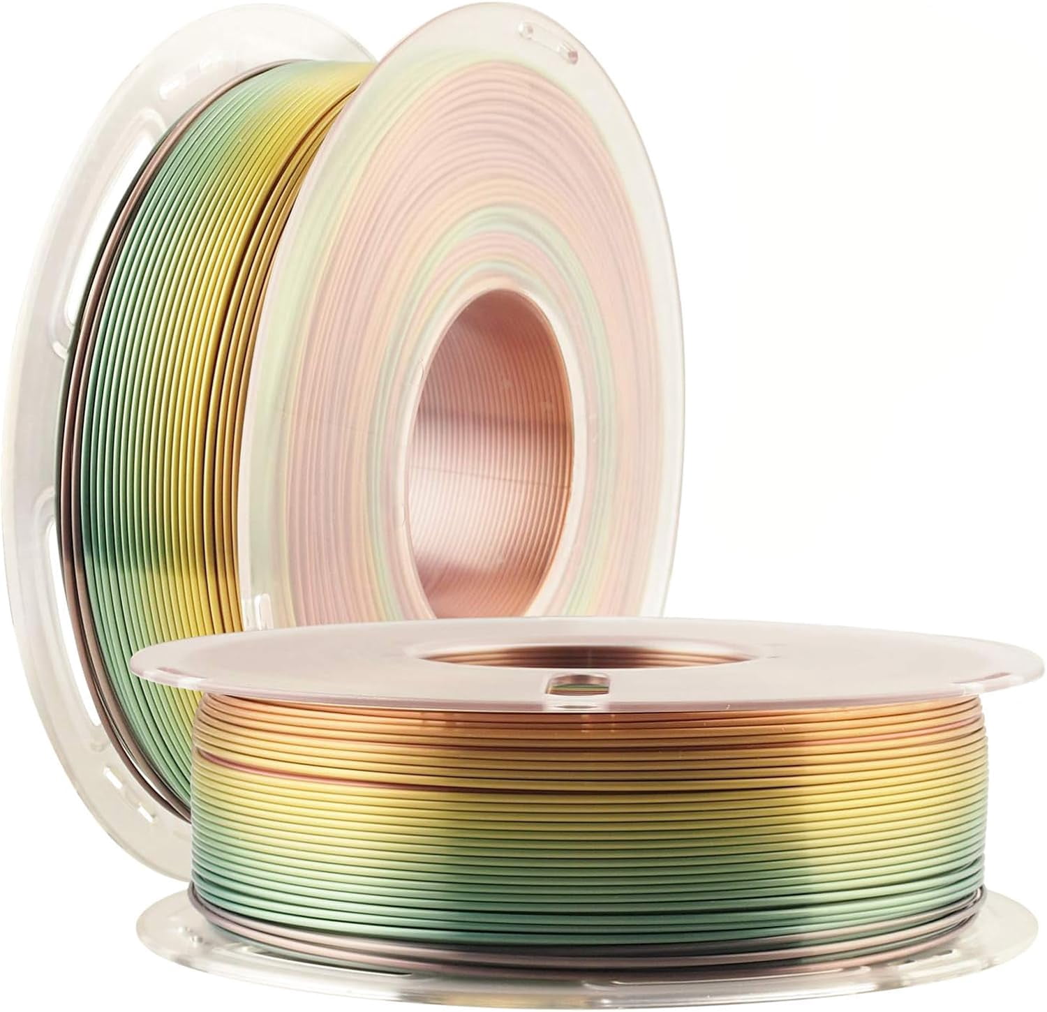Silk Shiny Fast Color Gradient Change Rainbow Multicolored 3D Printer PLA Filament - 1.75mm Printing Material 1kg 2.2lbs Spool, Widely Compatible for FDM Printe by TTYT3D