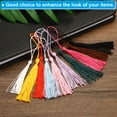 thumbnail image 4 of Unique Bargains 13cm/5 Inch Bookmark Tassels, Soft Silky Floss Cord Loop Mini Tassels for Craft DIY Purple 100 Pack, 4 of 5