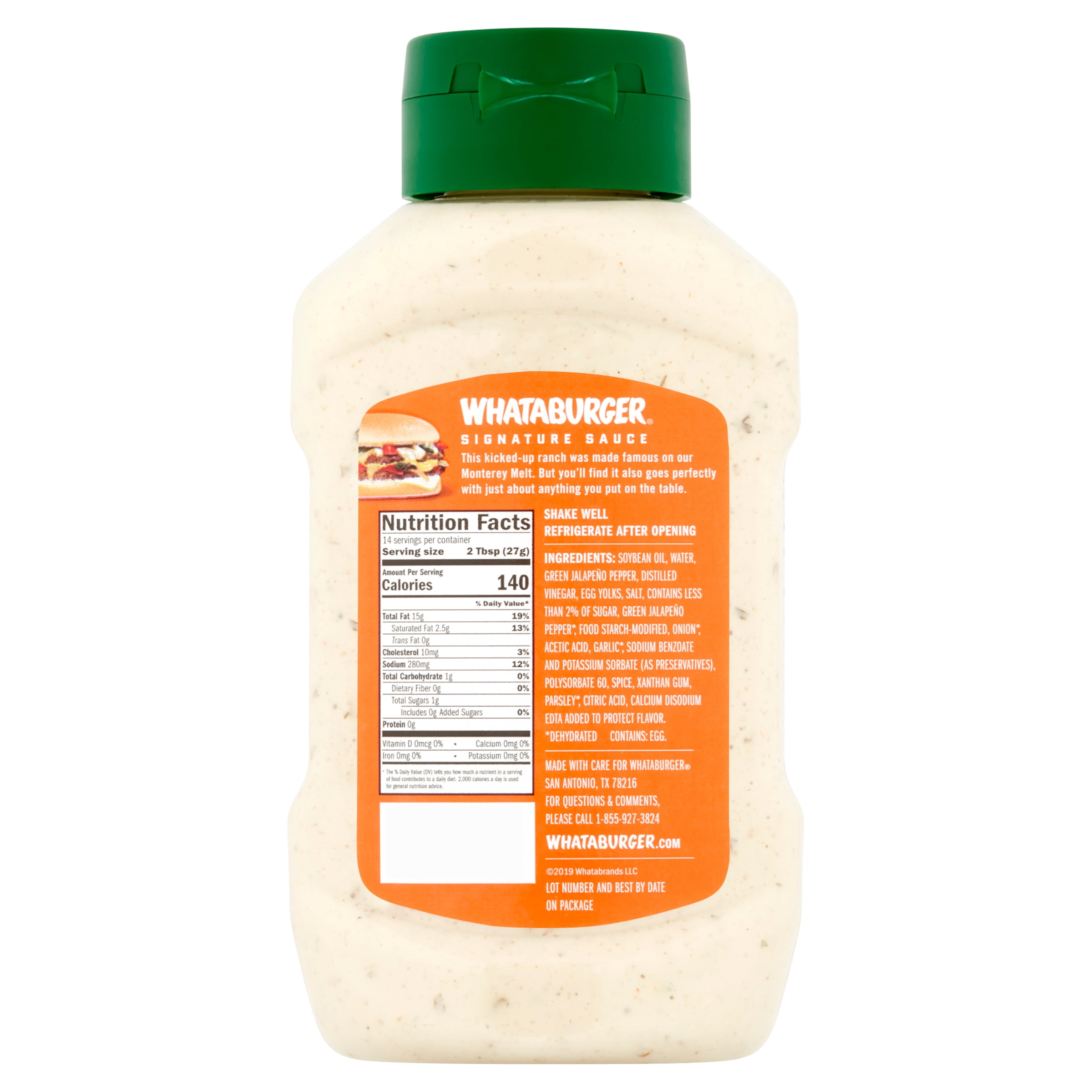 Jalapeno Spicy Ranch, Whataburger, 14.5 OZ.