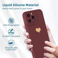 thumbnail image 2 of Designed for iPhone 13 Pro Max Case (6.7 in) for Women Slim Silicone Camera Lens Protective Case with Cute Gold Heart Pattern Silky-Soft Touch Shockproof Cover for iPhone 13 Pro Max-Red, 2 of 6