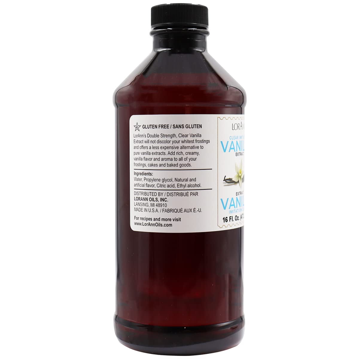 LorAnn Oils Double-Strength Clear Artificial Vanilla Extract, 16 Ounce