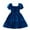Blue, variant on vdgthytj Toddler Baby Girls Dress Ruffle Puff Sleeve Square Neck Smocked A-Line Princess Party Dress Summer Outfits