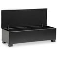 thumbnail image 3 of Baxton Studio Banc Ottoman de Rangement Capitonné en Cuir Roanoke, Noir, 3 of 5