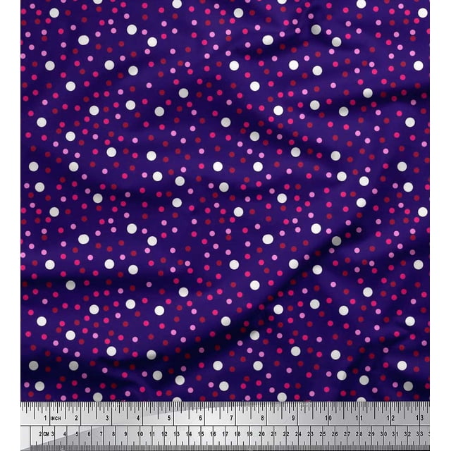 Soimoi Cotton Poplin Fabric Dots Shirting Print Fabric by Yard 42 Inch Wide
