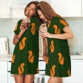 thumbnail image 4 of Zufioo Bold Squirrel Silhouettes Print Women's Nightgown, Round Neck Short-sleeved Pajamas, Home Wear Suitable for Home and Outing, 4 of 6