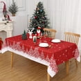 thumbnail image 5 of ROYGROW Christmas Tablecloth Rectangle 60x102 with Tree Decorations, Red Snowflake Xmas Table Cloth, Washable Indoor Decorative Table Cover for Festive Party Picnic Dinner Decor, 5 of 5
