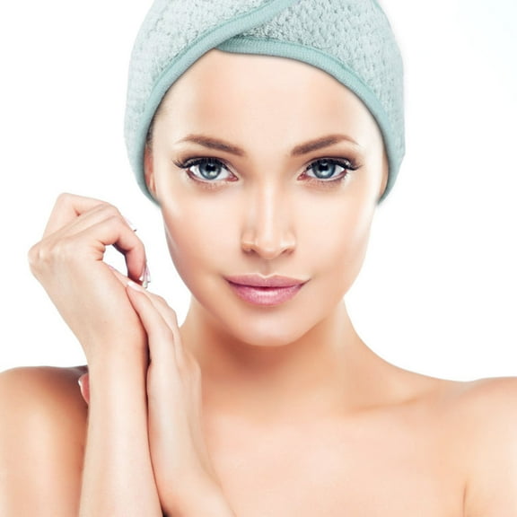 HOOWIFFY 2-Pack Face Washing Headbands for Women, Soft Coral Fleece Hair Bands in Light Green, Comfortable and Stretchy