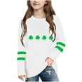 thumbnail image 2 of Kaemgyyd Toddler St. Patrick's Day Shirt Baby Boy Girl Cute Print Long Sleeve Tee Spring Crew Neck Green Casual Tops 3-14 Years, 2 of 5