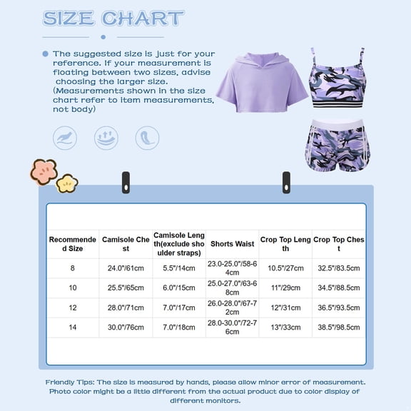 Raenseen Kids Girls Dance Gymnastic Workout Outfit Short Sleeve Hooded with Crop Tank Top Shorts Set Pink 14