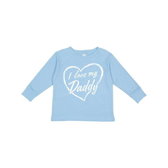 Inktastic I Love My Daddy in White Chalk Heart Boys or Girls Long Sleeve Toddler T-Shirt
