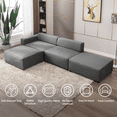 thumbnail image 4 of MUZZ L-Shape Modular Sectional Sofa,Oversized Faux Leather Couch for Living Room(Light Grey), 4 of 6