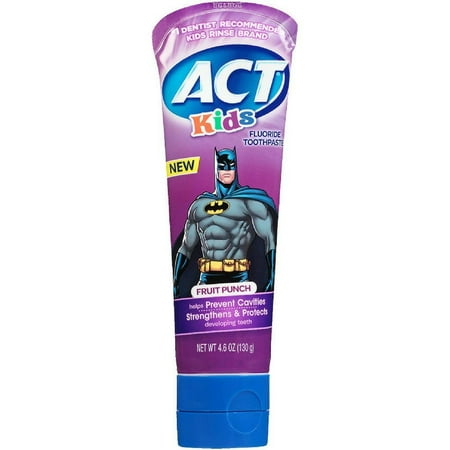 ACT Kids Batman Fruit Punch Toothpaste 4.6 ounce Pack of 1