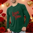 thumbnail image 4 of NuoCaiYun Fashion Valentine's Day Pajamas T-shirt for Men Casual Crew Neck Pullover Long Sleeves Loose Tops, 4 of 6