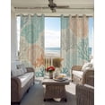 thumbnail image 4 of Coastal Coral Blackout Curtains 39 Inches Length, Orange Nautical Starfish Ocean Shell Beach Window Treatment Thermal Insulated Drapes for Bedroom Living Room 2 Panels 55x39 Inches, 4 of 8
