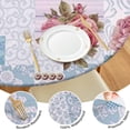 thumbnail image 4 of Pioneer Flower Floral Print Pattern Round Fitted Tablecloth with Elastic Edge,Dining Table Cover Waterproof,Outdoor Round Tablecloth for Camping,Dining,Indoor and Outdoor, 4 of 7