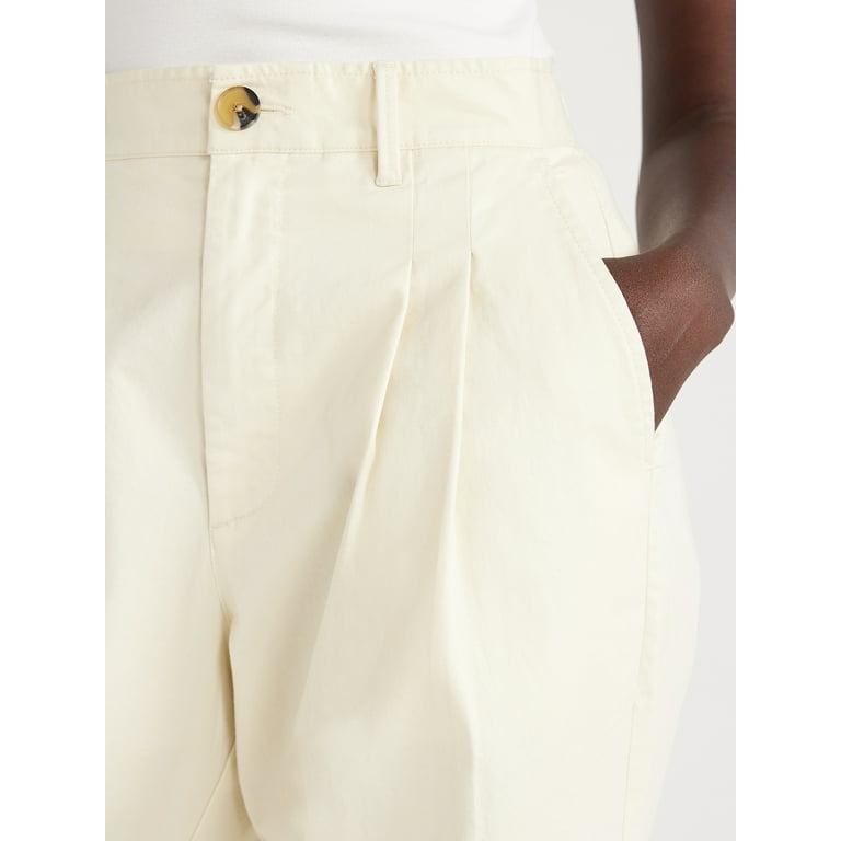 Free Assembly Women's Wide Leg Chino Pants, 31” Inseam Free Assembly Women's Wide Leg Chino Pants, 31” Inseam