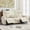 Beige-Sofa, variant on 3-Piece Faux Leather Power Reclining Sofa with Adjustable Headrests, Wireless Charger, USB Ports, LED Lights, Black