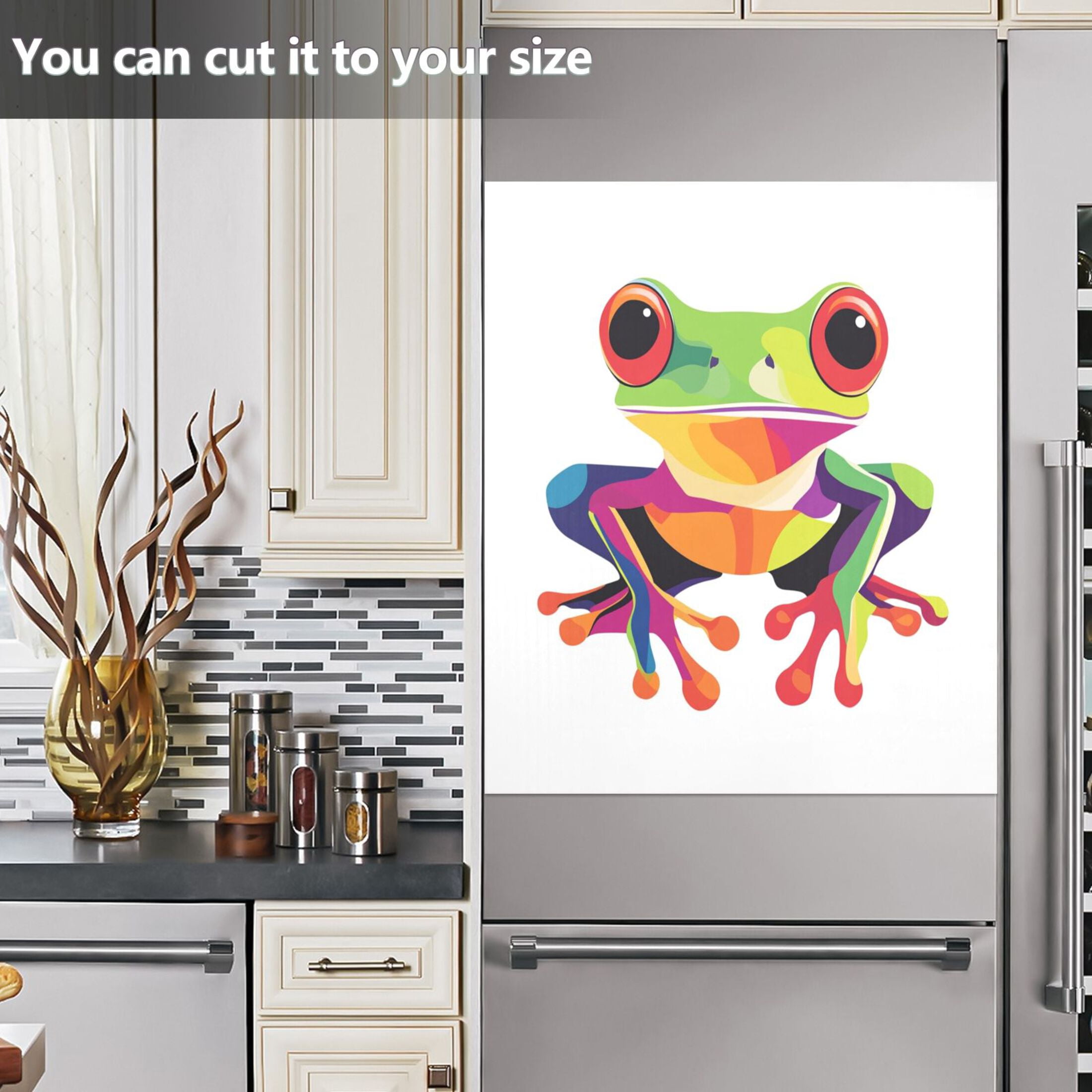 Dishwasher Magnetic Sticker 23x26 Inch Refrigerator Magnetic Sticker Washing Machine Magnetic Sticker Kitchen Panel Magnetic Sticker Home Decor Lovely Frog