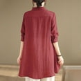 thumbnail image 3 of Lmnyox Cotton Linen Shirts Womens Button Down Collared Vintage Fashion Blouses Dressy Casual Long Sleeve Tops, 3 of 5