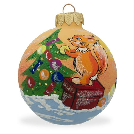3 25 quot squirrel decorating christmas tree glass ball 3 25 quot squirrel decorating christmas tree glass ball