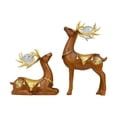 thumbnail image 1 of 2 estatuas de reno modernas, estatuilla de arte, alce, escultura de pareja, adorno artesanal, colección de regalos para gabinete de escritorio, Marrón Gloria Estatua de escultura de ciervo, 1 of 9