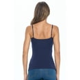 thumbnail image 5 of Natural Uniform Women's Camisole Cotton Stretch Slim-Fit Cami Soft and Breathable Undershirt with Adjustable Strap Tank Top Multi Pack of 3 (True Navy Blue) X-Small, 5 of 8