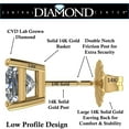 thumbnail image 3 of Princess Diamond Stud Earrings CVD Lab Grown, E-F Color VS-SI, 2.05ctw (2.05ctw to 2.09ctw) 14K Yellow Gold Friction, 3 of 6