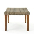 thumbnail image 3 of Benjara Bops Outdoor Ottoman- Gray Faux Rattan Wicker- Brown Acacia Wood, 3 of 5
