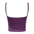 thumbnail image 7 of ChoXxx Women's Sexy Slim Fit Crop Camisole Built In Bra Sleeveless Tank Top Stretchy Summer Fashion Purple L, 7 of 7