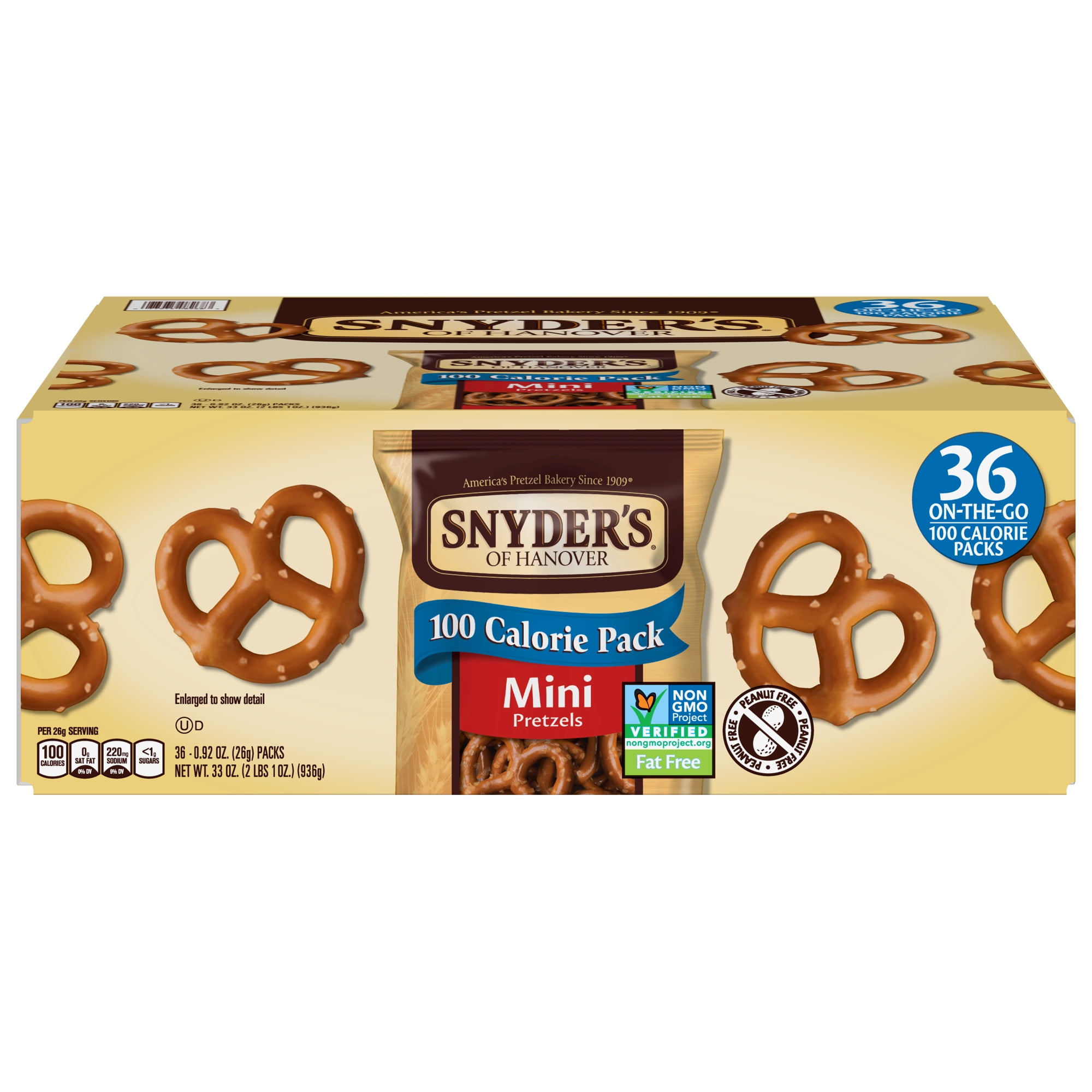 Snyder's of Hanover Mini Pretzels, 100 Calorie Individual Packs (36