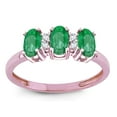 thumbnail image 3 of Star K� Genuine Emerald 3 Three Oval Stones Promise Ring Wedding Band, 3 of 9